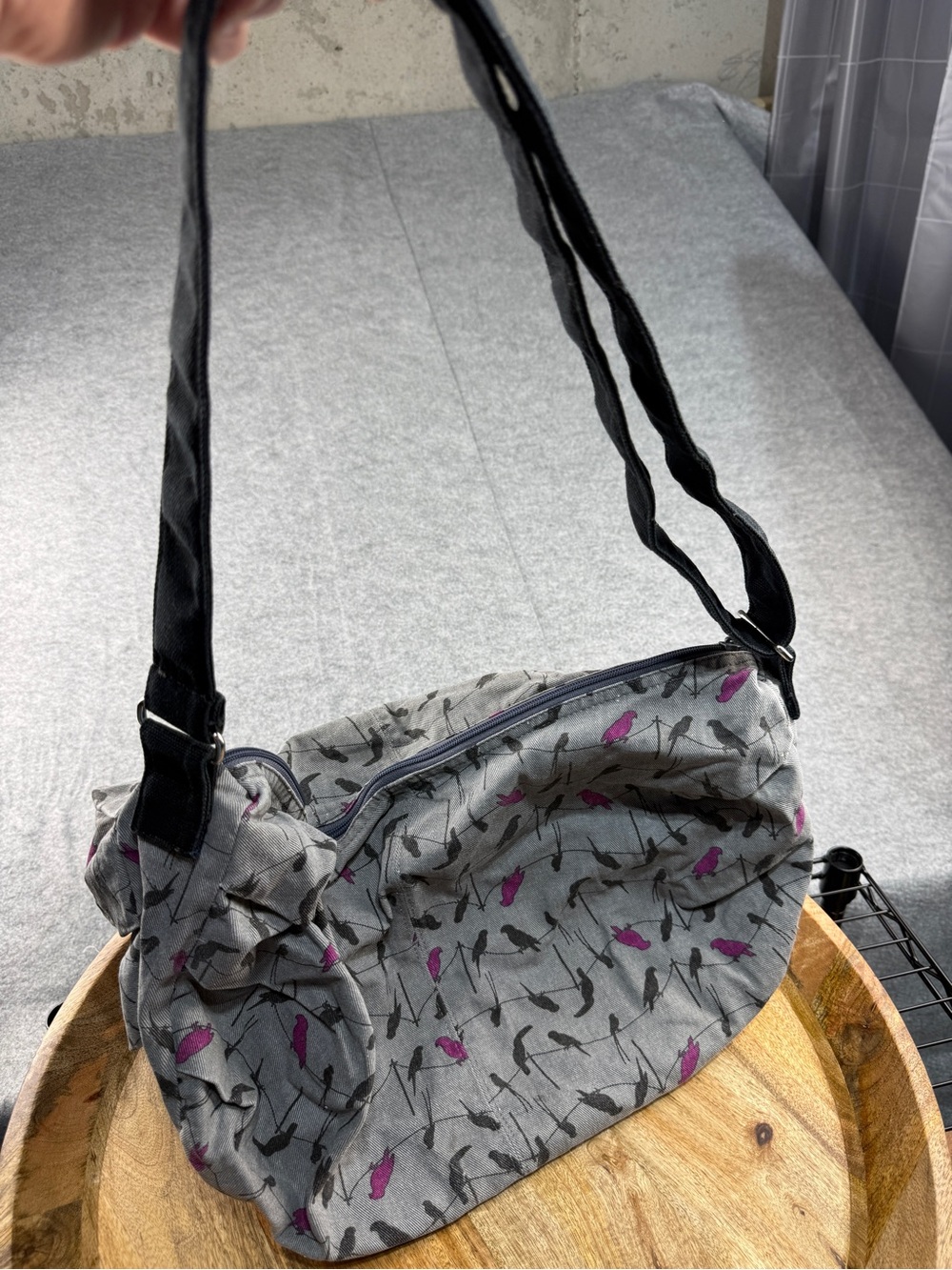 Yak Pak Birds on a Wire Y2K Hobo | Gray Pink | Lollie Closet